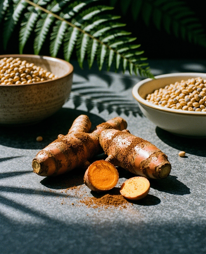 Fresh turmeric root showcasing local ingredients
